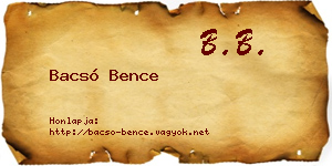 Bacsó Bence névjegykártya