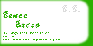 bence bacso business card